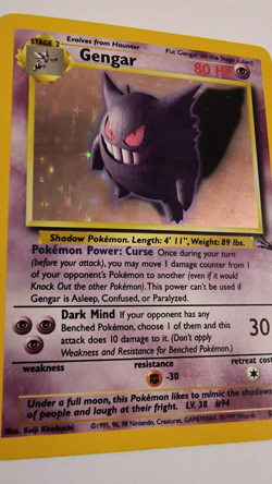 Gengar 5/62 Fossil Holo Rare Pokemon Card LP Light Play Condition - Image 2