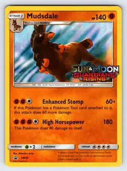 Mudsdale SM20 S&M Guardians Rising Prerelease Promo Pokemon Card Stamped Nm/Vlp - Image 1