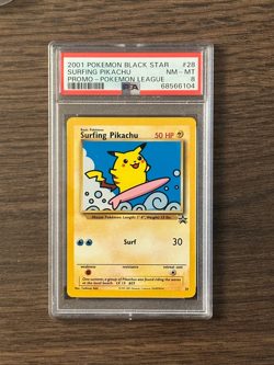 Pokemon Black Star Surfing Pikachu Pokemon League Promo PSA 8 PSA # 68566104 - Image 3