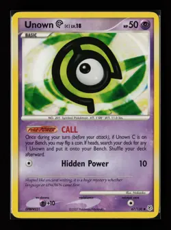 Unown [C] 67/130 Uncommon Diamond and Pearl Pokemon Card - Image 1