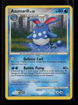 Azumarill 18/130 Rare Diamond and Pearl Heavily Played Pokemon Card - Image 1