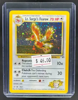 2000 Pokemon Gym Heroes Lt. Surge's Fearow Holo #7/132 - Image 1