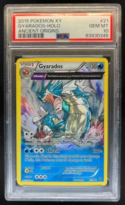 2015 Pokemon XY Ancient Origins Gyarados Holo #21/98 PSA 10 - Image 1
