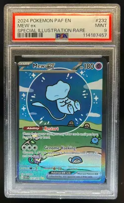 2024 Pokemon Paldean Fates Mew ex #232/091 PSA 9 - Image 1