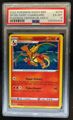 2022 Pokemon SWSH Black Star Promos Special Delivery Charizard #SWSH075 PSA 6 - Image 1