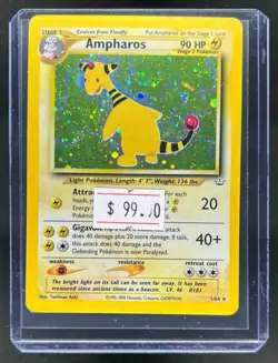 2001 Pokemon Neo Revelation Ampharos Holo #1/64 - Image 1