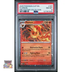 2025 POKEMON SVP EN-SV BLACK STAR PROMO #167 FLAREON PSA 8 - Image 1