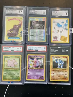 Lot of 5 Graded Pokemon cards and 1 Graded Garbage Pail Kids Card - Image 1