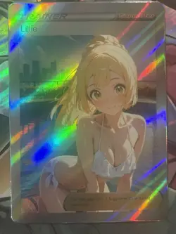 Pokemon Lillie Anime Waifu Custom DIY Trainer Art Pokemon card - Image 1