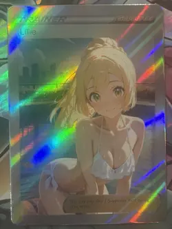 Pokemon Lillie Anime Waifu Custom DIY Trainer Art Pokemon card - Image 2