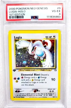 First Edition NEO GENESIS LUGIA Holo Rare 1st Edition #9 PSA 4 Pokemon WOTC 2000 - Image 1