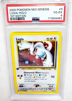 First Edition NEO GENESIS LUGIA Holo Rare 1st Edition #9 PSA 4 Pokemon WOTC 2000 - Image 3