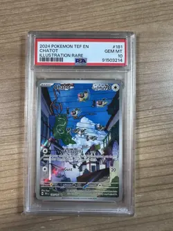 Chatot 2024 Pokemon Temporal Forces Illustration Rare #181 PSA 10 - Image 1