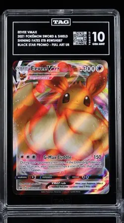 2020 Pokemon Black Star Promo SWSH087 Eevee Vmax Shining fates ETB TAG 10 - Image 1