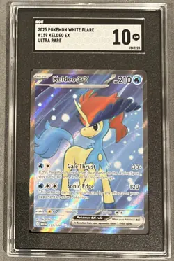 2025 POKEMON White Flare #159 Keldeo EX Ultra Rare SGC Gem Mint 10 - Image 1