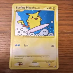 Pokemon Surfing Pikachu Secret Rare Holo Rising Rivals 2009 114/111 - Image 1