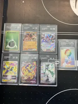 Lot of 7 TAG Graded Pokemon cards - 5x TAG 10s, 2x TAG 9s - Image 1