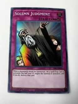 YUGIOH Solemn Judgement SESL-EN045 1st Ed Super Rare NM - Image 1