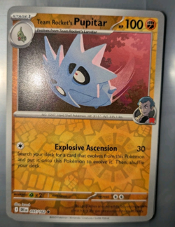 Team Rocket's Pupitar 095/182 Destined Rivals Common Reverse Holo Pokemon Card - Image 1