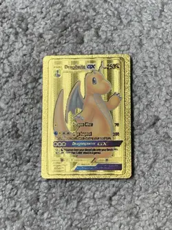 Dragonite GX HP250 Dragon Claw Gold Foil Fan Art Card - Image 1