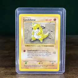 Pokemon TCG Sandshrew Base Set, Shadowless Common Card 62/102 - Image 1