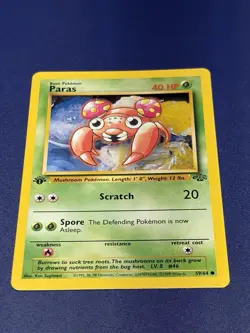 Pokemon TCG Paras Jungle Card 59/64 Regular Common 1st Edition - Image 1