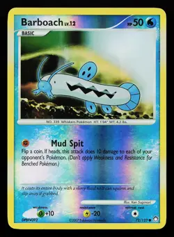 Barboach 72/123 Reverse Holo Mysterious Treasures Pokemon Card - Image 1