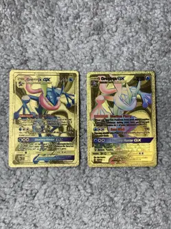Set of 2 Greninja GX HP230 Shuriken Flurry Gold Foil Fan Art Card - Image 1