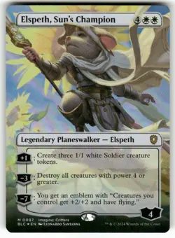 Elspeth, Sun's Champion (Borderless) 97 NM Foil MTG Commander: Bloomburrow Magic - Image 1