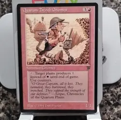 Magic: The Gathering Quarum Trench Gnomes Legends Creature Red Dan Frazier 1994 - Image 1