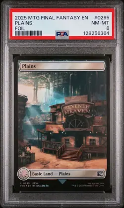 Plains FOIL Magic The Gathering Final Fantasy 0295 FFVII PSA 8 - Image 1