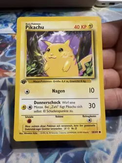 1999 Pokemon Pikachu #58 WOTC 1st Edition Base Set German VERY CLEAN! - Image 1
