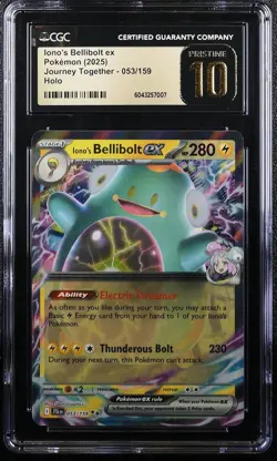 Iono's Bellibolt ex 053/159 - 2025 Pokemon Journey Together - CGC Pristine 10 - Image 1