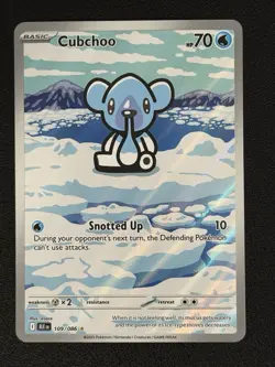 Cubchoo Illustration Rare 109/086 Black Bolt 2025 Pokemon TCG SV IR NM - Image 1