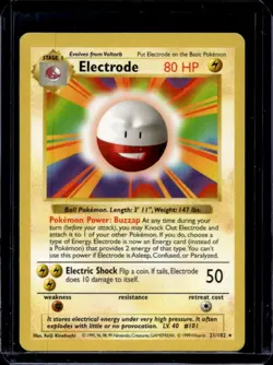 1999 Pokemon Shadowless Electrode #21/102 - Image 1