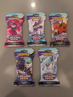 Chilling Reign Sleeved Pokemon Booster Packs - Complete Full Art Set - Image 1