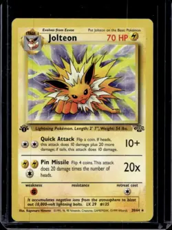 1999 Pokemon Jungle 1st Edition Jolteon #20/64 - Image 1
