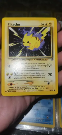 Pokemon TCG Pikachu Neo Genesis 70 Regular 1st Edition Common - Image 1