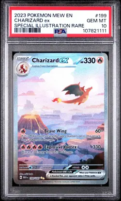 2023 POKEMON MEW EN-151 SPECIAL ILLUSTRATION RARE #199 CHARIZARD EX PSA 10 - Image 1