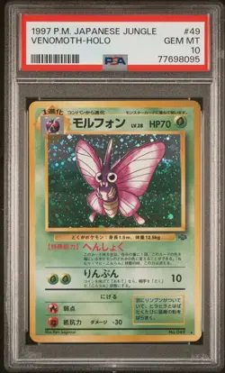 1997 Pokemon Japanese Jungle Venomoth Holo 49 PSA 10 GEM MINT - Image 1