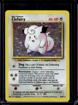 1999 Pokemon Unlimited Clefairy Rare Holo #5/102 - Image 1