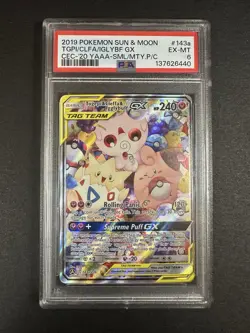 2019 Pokemon SM - Togepi & Cleffa & Igglybuff GX 143A/236 Alt Art Holo - PSA 6 - Image 1