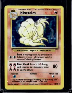 1999 Pokemon Unlimited Ninetales Rare Holo #12/102 - Image 1