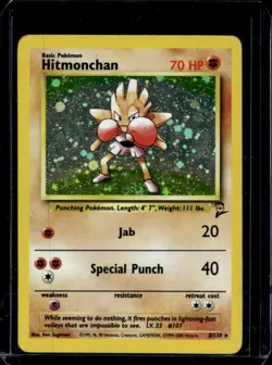 2000 Pokemon Set 2 Hitmonchan Holo #8/130 - Image 1