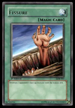 Yu-Gi-Oh TCG The Legend of Blue Eyes White Dragon #LOB-057 Fissure Rare,1st Ed. - Image 1