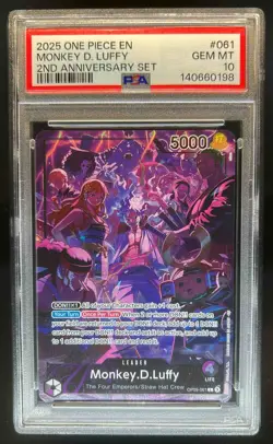2025 One Piece Monkey D Luffy 2nd Anniversary Set #OP09-061 PSA 10 - Image 1