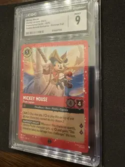 Mickey Mouse - Pirate Captain 18/p2 Disney Lorcana Promo Cards Holo CGC 9 - Image 3