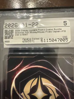 Mickey Mouse - Pirate Captain 18/p2 Disney Lorcana Promo Cards Holo CGC 9 - Image 5