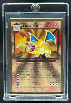 2021 Pokemon Celebrations Classic Collection Charizard Gold Metal Card #4/102 - Image 1