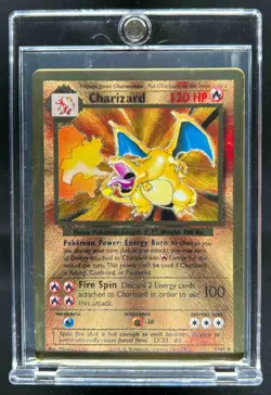 2021 Pokemon Celebrations Classic Collection Charizard Gold Metal Card #4/102 - Image 1